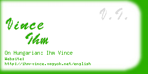 vince ihm business card